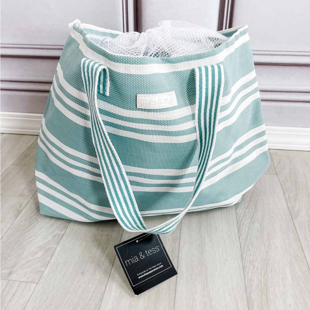 Teal Striped Women's Bag